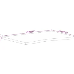 vidaXL Bureaublad met ronding 140x60x2,5 cm massief ruw mangohout
