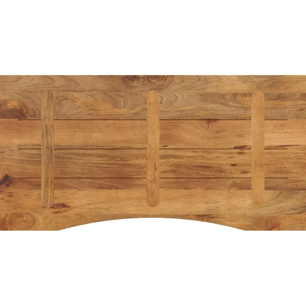 vidaXL Bureaublad met ronding 140x60x2,5 cm massief ruw mangohout