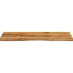 vidaXL Bureaublad met ronding 140x60x2,5 cm massief ruw mangohout