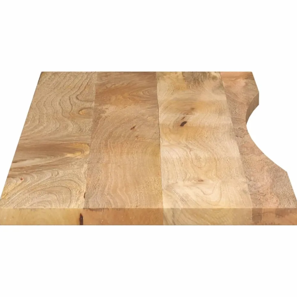 vidaXL Bureaublad met ronding 160x50x2,5 cm massief ruw mangohout
