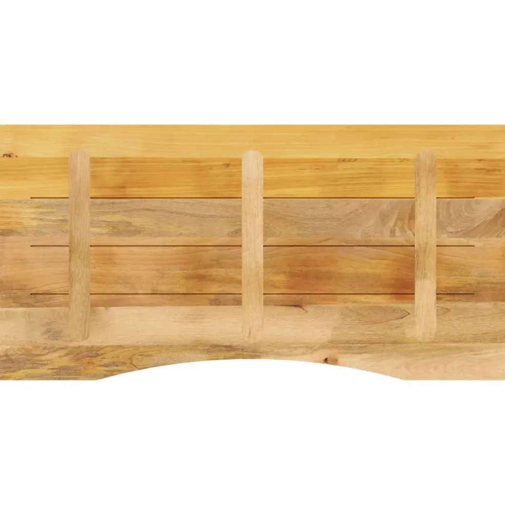 vidaXL Bureaublad met ronding 140x60x2,5 cm massief ruw mangohout