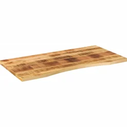 vidaXL Bureaublad met ronding 140x60x2,5 cm massief ruw mangohout