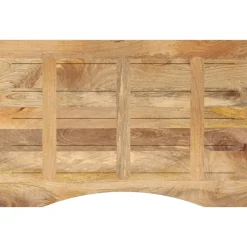 vidaXL Bureaublad met ronding 80x60x2,5 cm massief ruw mangohout