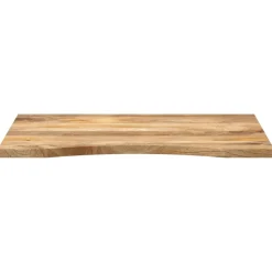 vidaXL Bureaublad met ronding 80x60x2,5 cm massief ruw mangohout