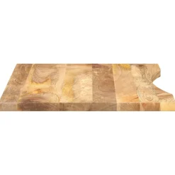 vidaXL Bureaublad met ronding 80x60x2,5 cm massief ruw mangohout
