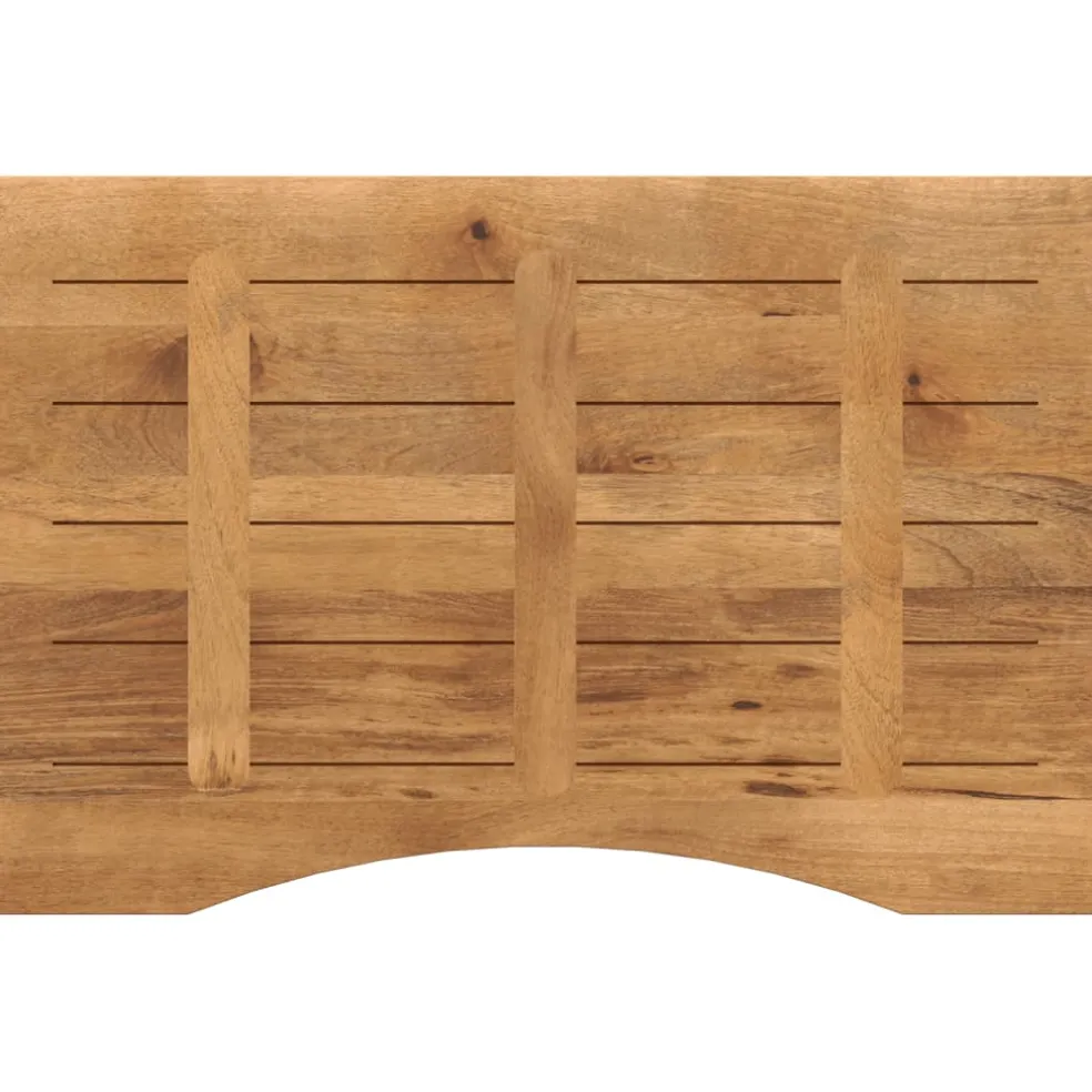 vidaXL Bureaublad met ronding 100x60x2,5 cm massief ruw mangohout