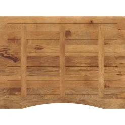 vidaXL Bureaublad met ronding 110x80x2,5 cm massief ruw mangohout