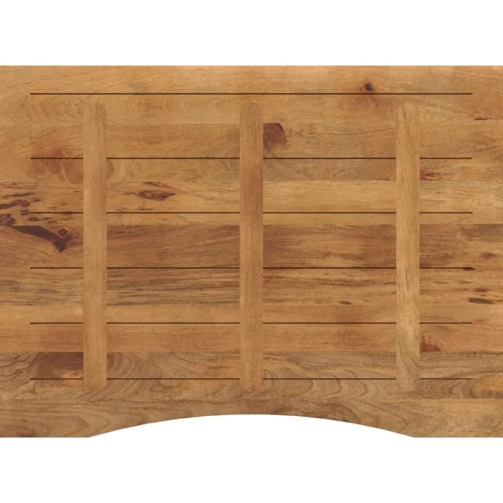 vidaXL Bureaublad met ronding 110x80x2,5 cm massief ruw mangohout