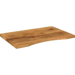 vidaXL Bureaublad met ronding 90x50x2,5 cm massief ruw mangohout