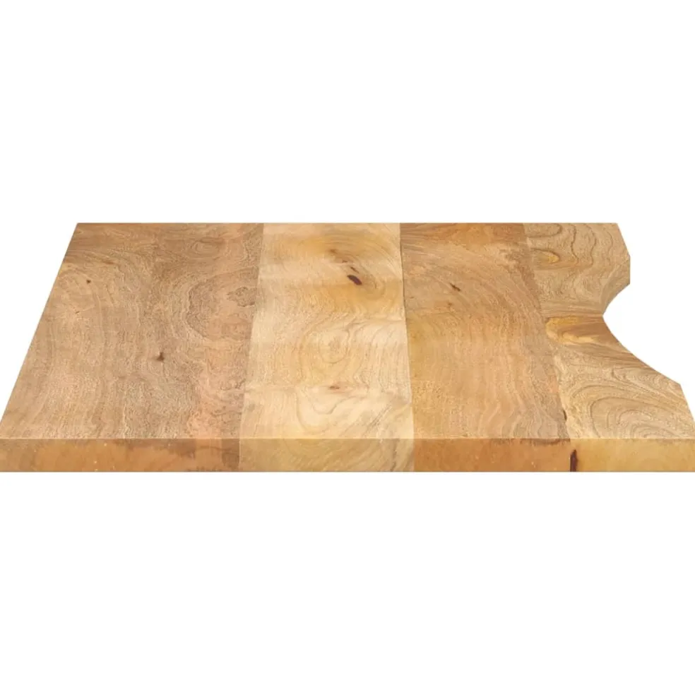 vidaXL Bureaublad met ronding 110x60x2,5 cm massief ruw mangohout