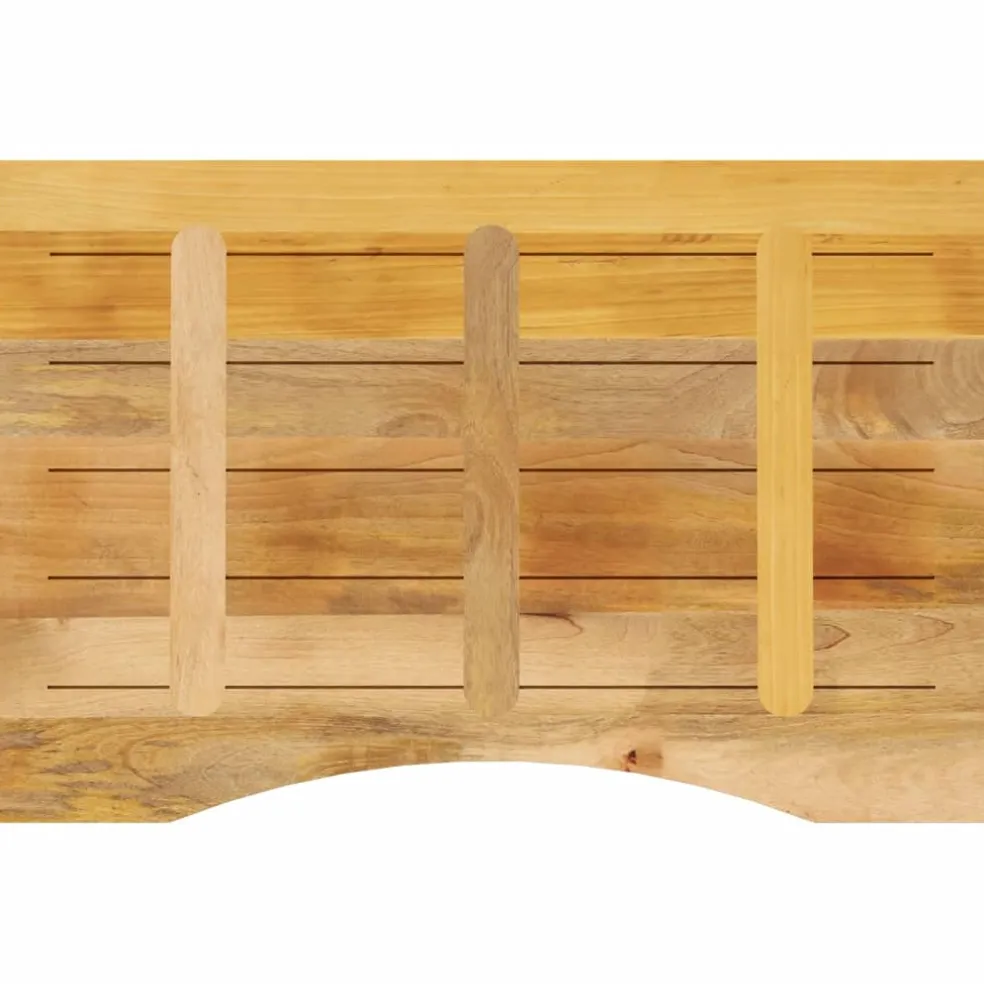 vidaXL Bureaublad met ronding 90x60x2,5 cm massief ruw mangohout