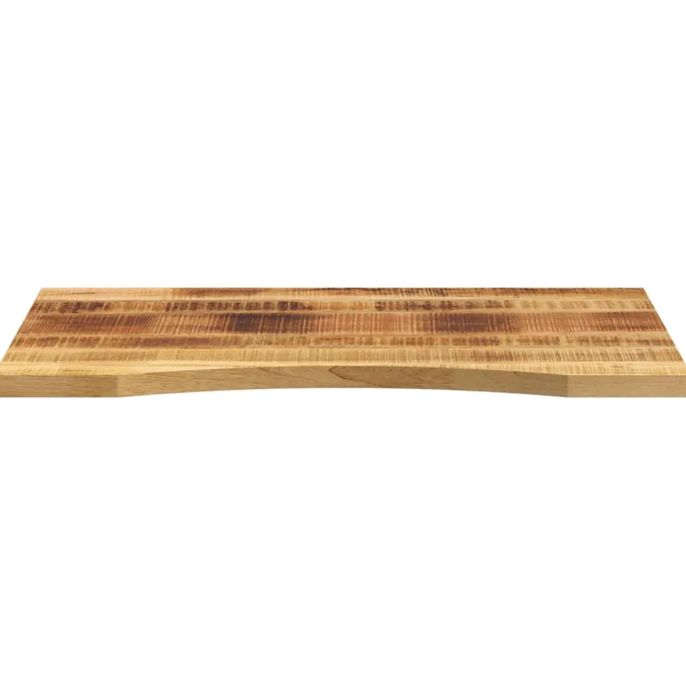 vidaXL Bureaublad met ronding 90x60x2,5 cm massief ruw mangohout
