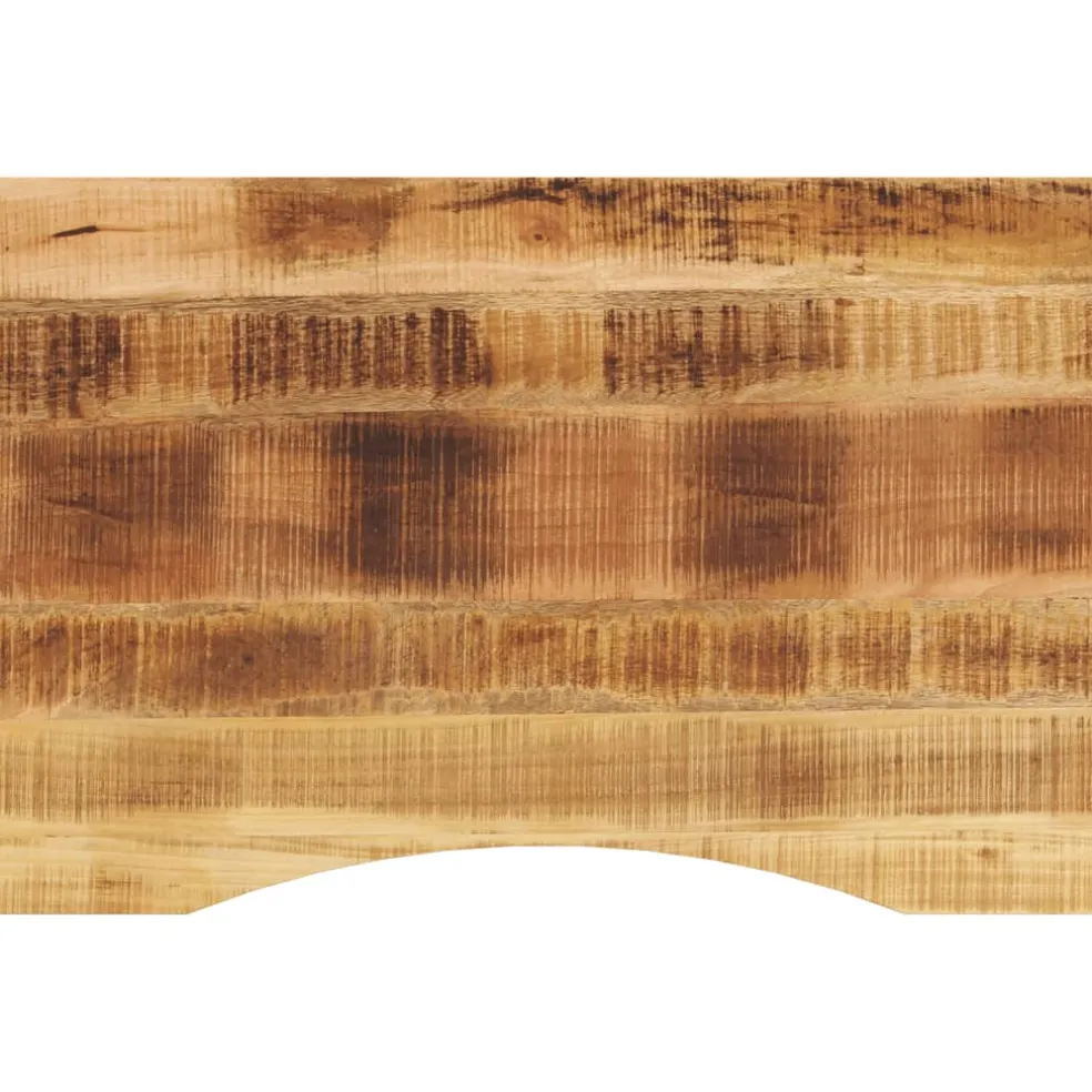 vidaXL Bureaublad met ronding 90x60x2,5 cm massief ruw mangohout