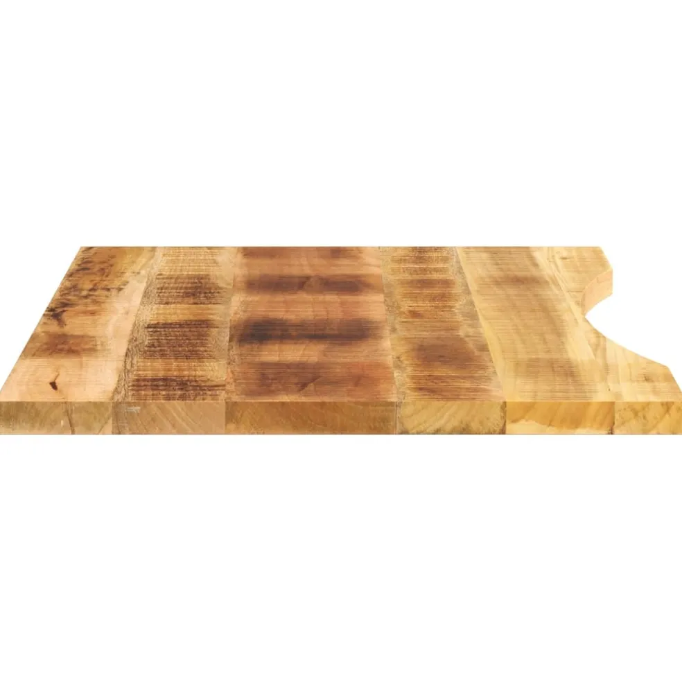 vidaXL Bureaublad met ronding 90x60x2,5 cm massief ruw mangohout