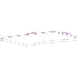 vidaXL Bureaublad met ronding 90x60x2,5 cm massief ruw mangohout