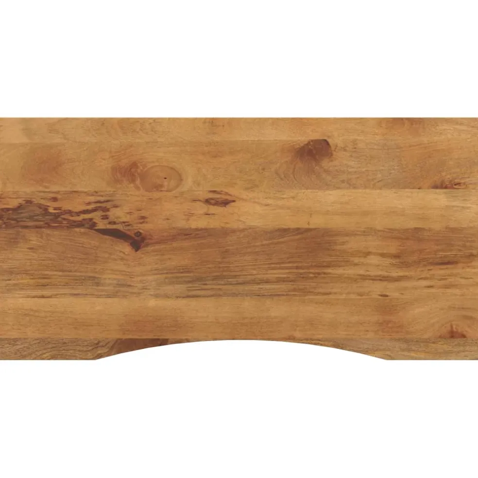 vidaXL Bureaublad met ronding 110x80x2,5 cm massief ruw mangohout
