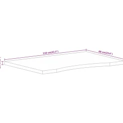 vidaXL Bureaublad met ronding 110x80x2,5 cm massief ruw mangohout