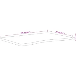 vidaXL Bureaublad rechthoekig 100x80x2,5 cm massief acaciahout