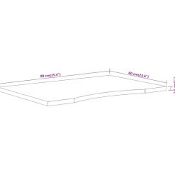 vidaXL Bureaublad rechthoekig 90x60x2,5 cm massief acaciahout