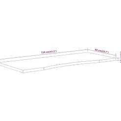 vidaXL Bureaublad rechthoekig 110x50x2,5 cm massief acaciahout