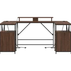 vidaXL Bureau Bruin Eiken Bewerkt hout 182 x 101 x 87,5 cm