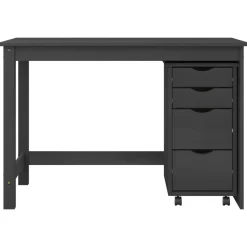vidaXL Bureau en rollende kast set MOSS 2 st Grijs
