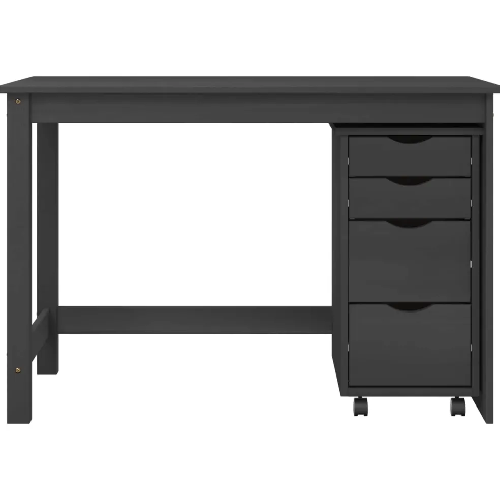 vidaXL Bureau en rollende kast set MOSS 2 st Grijs
