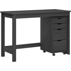 vidaXL Bureau en rollende kast set MOSS 2 st Grijs