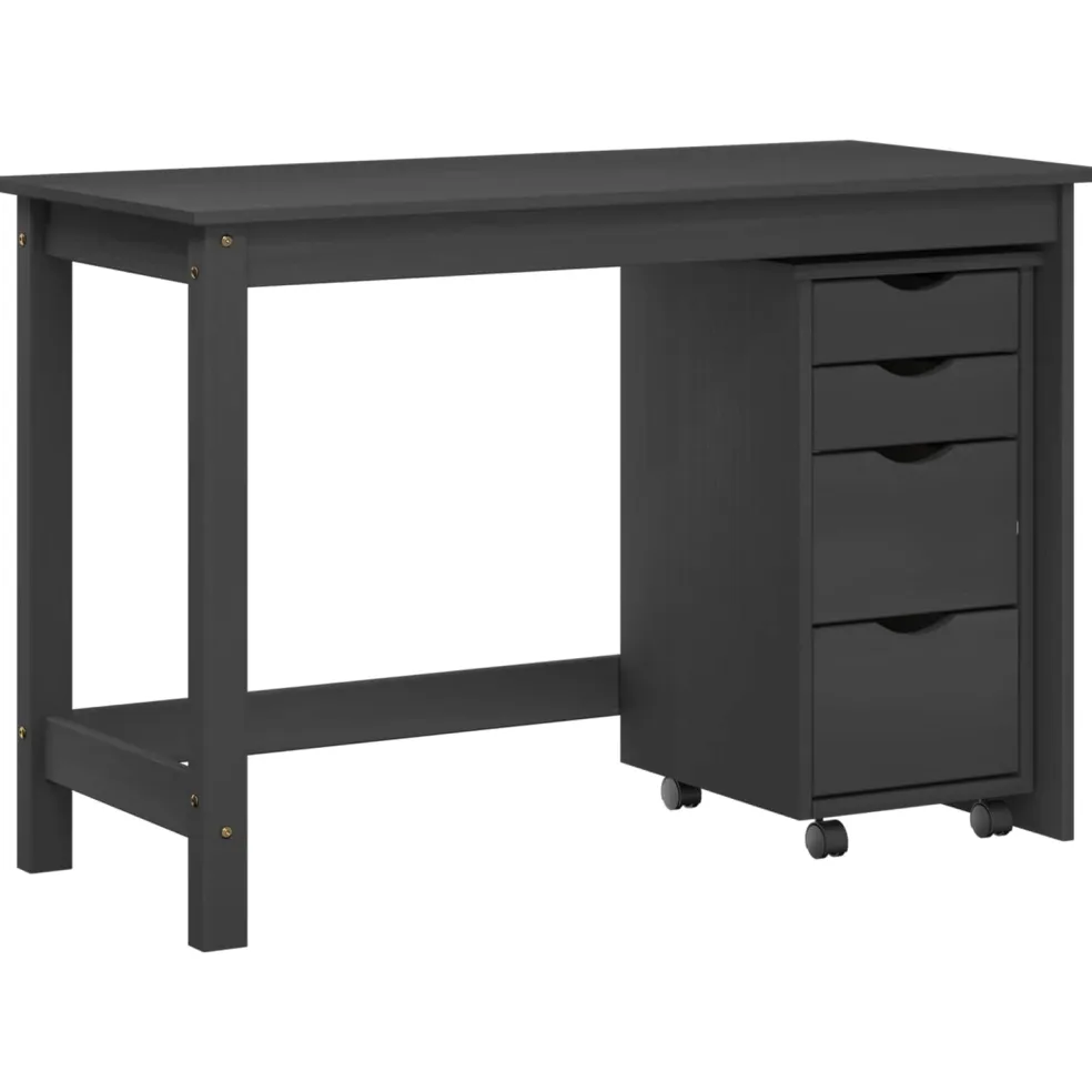 vidaXL Bureau en rollende kast set MOSS 2 st Grijs