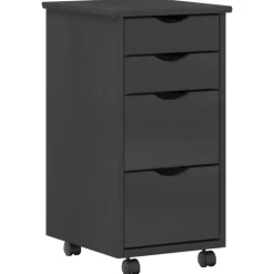 vidaXL Bureau en rollende kast set MOSS 2 st Grijs