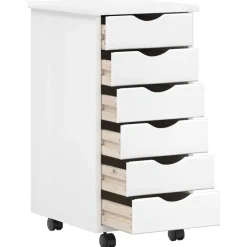 vidaXL Bureau en rollende kast set MOSS 2 st Wit