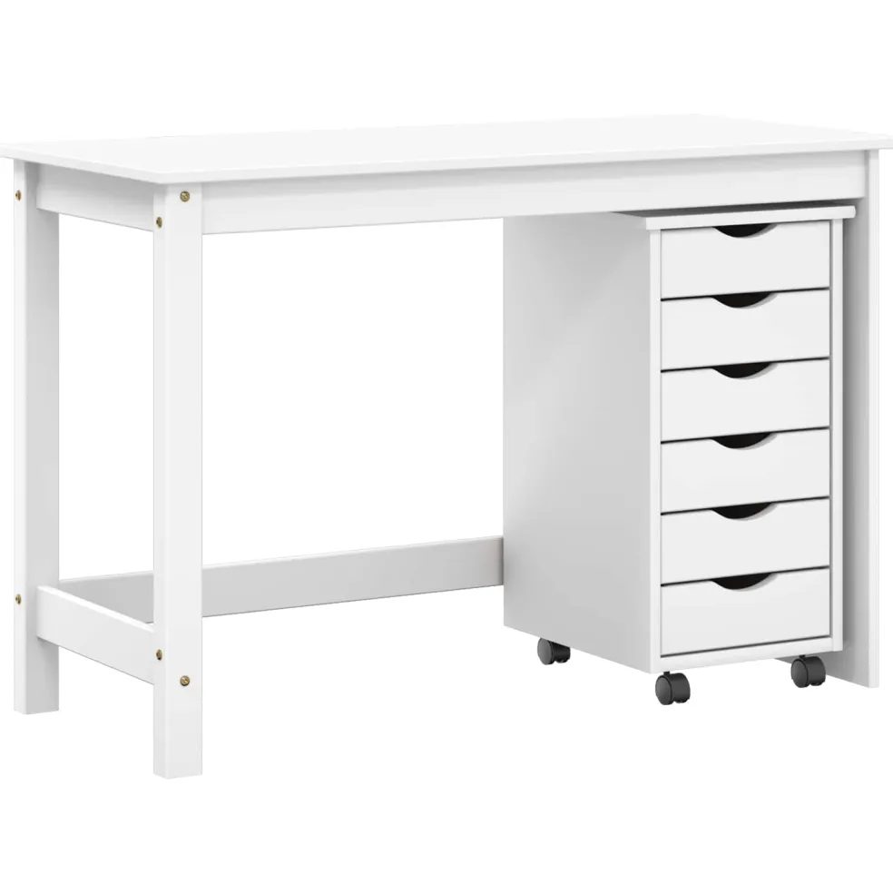 vidaXL Bureau en rollende kast set MOSS 2 st Wit
