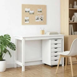 vidaXL Bureau en rollende kast set MOSS 2 st Wit