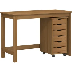 vidaXL Bureau en rollende kast set MOSS 2 st Wit