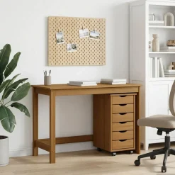 vidaXL Bureau en rollende kast set MOSS 2 st Wit
