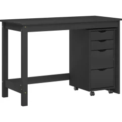 vidaXL Bureau en rollende kast set MOSS 2 st Bruin