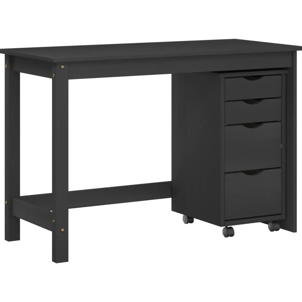 vidaXL Bureau en rollende kast set MOSS 2 st Bruin