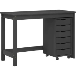 vidaXL Bureau en rollende kast set MOSS 2 st Bruin