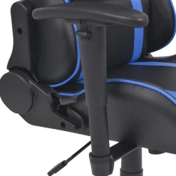 vidaXL Bureau-/gamestoel verstelbaar met voetensteun blauw