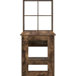 vidaXL Bureau Gerookt eiken Bewerkt hout 122 x 67 x 145 cm