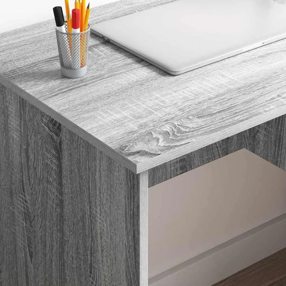 vidaXL Bureau Grijs Sonoma 90 x 49 x 75 cm Bewerkt hout