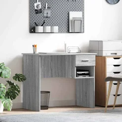 vidaXL Bureau Grijs Sonoma 90 x 49 x 75 cm Bewerkt hout