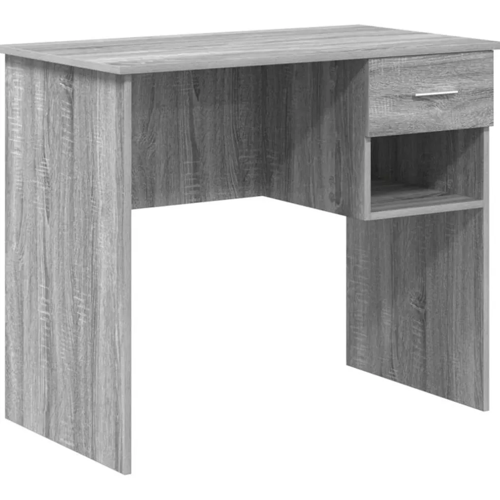 vidaXL Bureau Grijs Sonoma 90 x 49 x 75 cm Bewerkt hout
