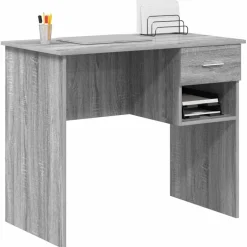 vidaXL Bureau Grijs Sonoma 90 x 49 x 75 cm Bewerkt hout