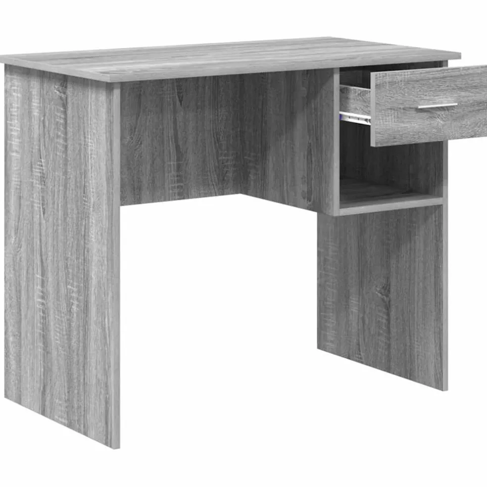 vidaXL Bureau Grijs Sonoma 90 x 49 x 75 cm Bewerkt hout