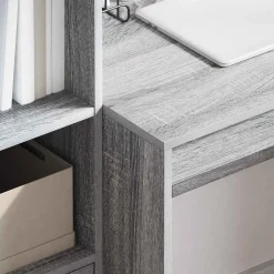 vidaXL Bureau Grijs Sonoma 145.5 x 50 x 127 cm 2 st