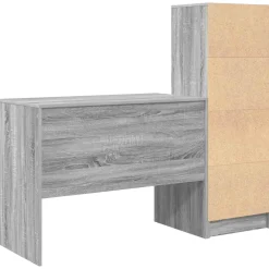 vidaXL Bureau Grijs Sonoma 145.5 x 50 x 127 cm 2 st