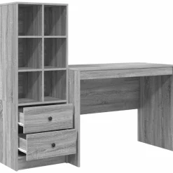 vidaXL Bureau Grijs Sonoma 145.5 x 50 x 127 cm 2 st