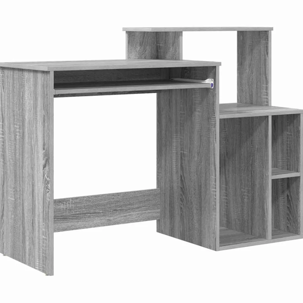 vidaXL Bureau Grijs Sonoma 120,5 x 44 x 88,5 cm Bewerkt hout