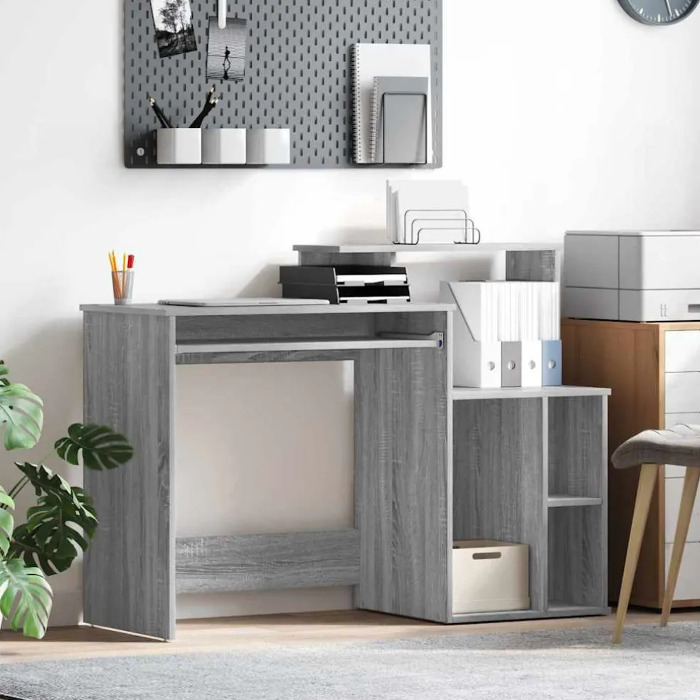 vidaXL Bureau Grijs Sonoma 120,5 x 44 x 88,5 cm Bewerkt hout